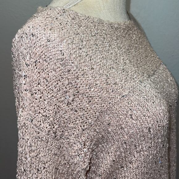 Chicos Sequin Shine Maya Pullover Sweater - Soft Orchid - Size 1 - NWT - Picture 8 of 11